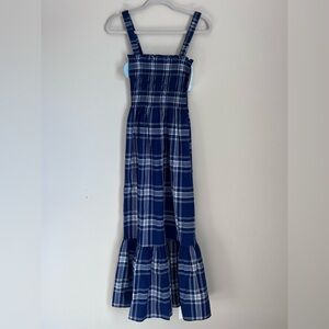 NWT Hill House The Nap Dress Blue Plaid Size Medium